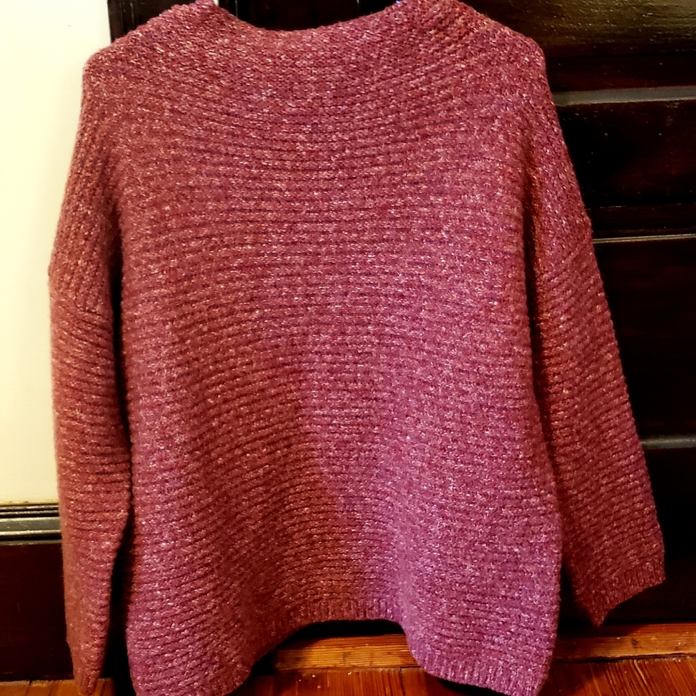 Pink woven sweater